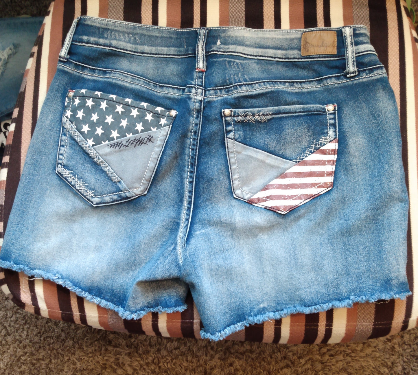 American Flag Denim Shorts