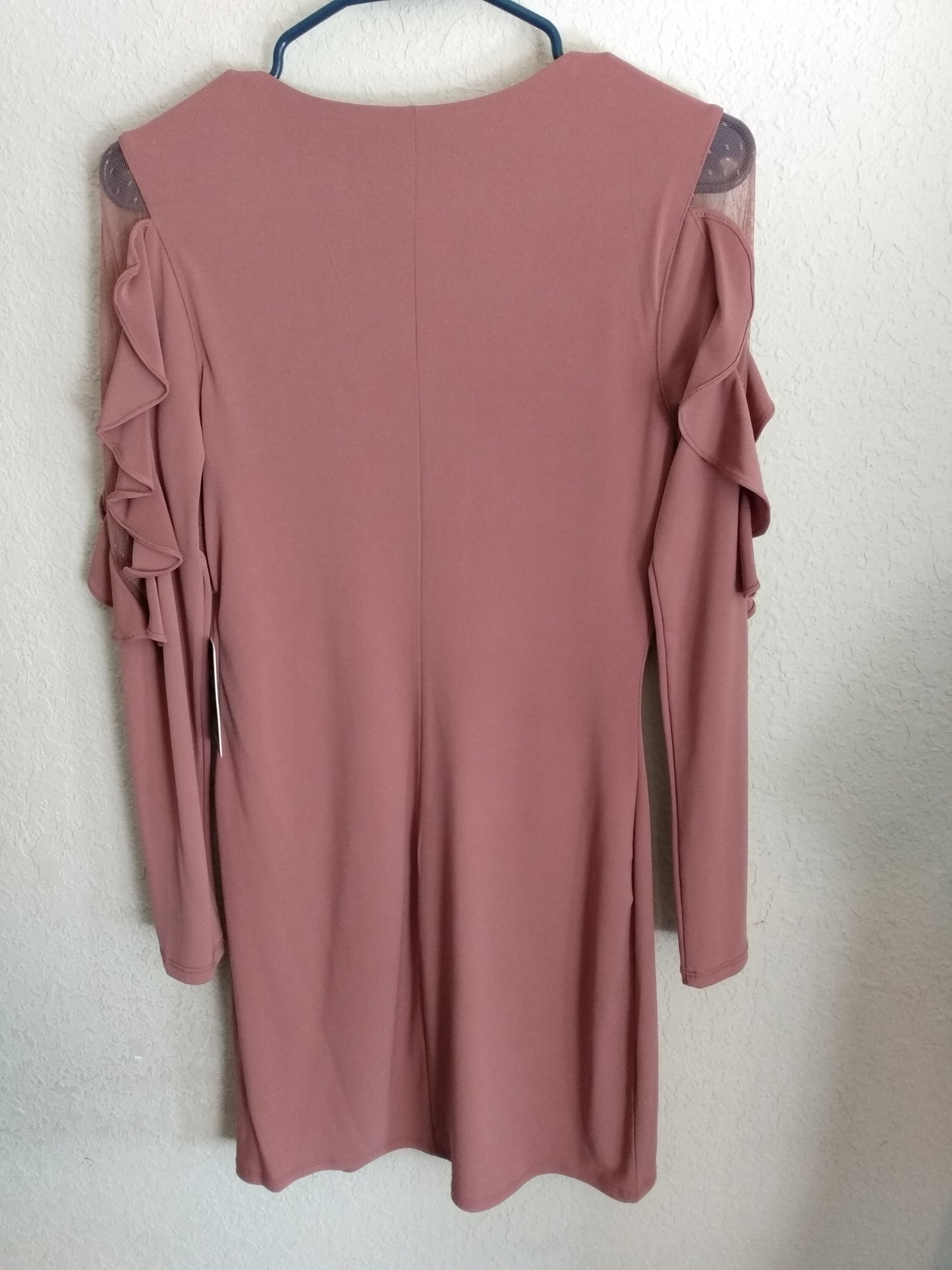 Petite Ruflle Long Sleeve Dress