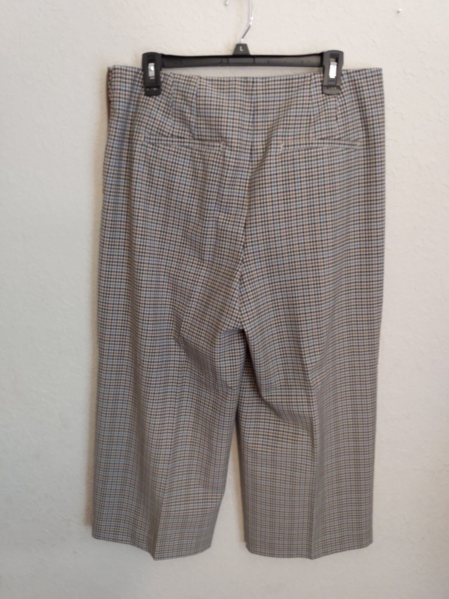 Brown Plaid Wide Leg Knickers Pants