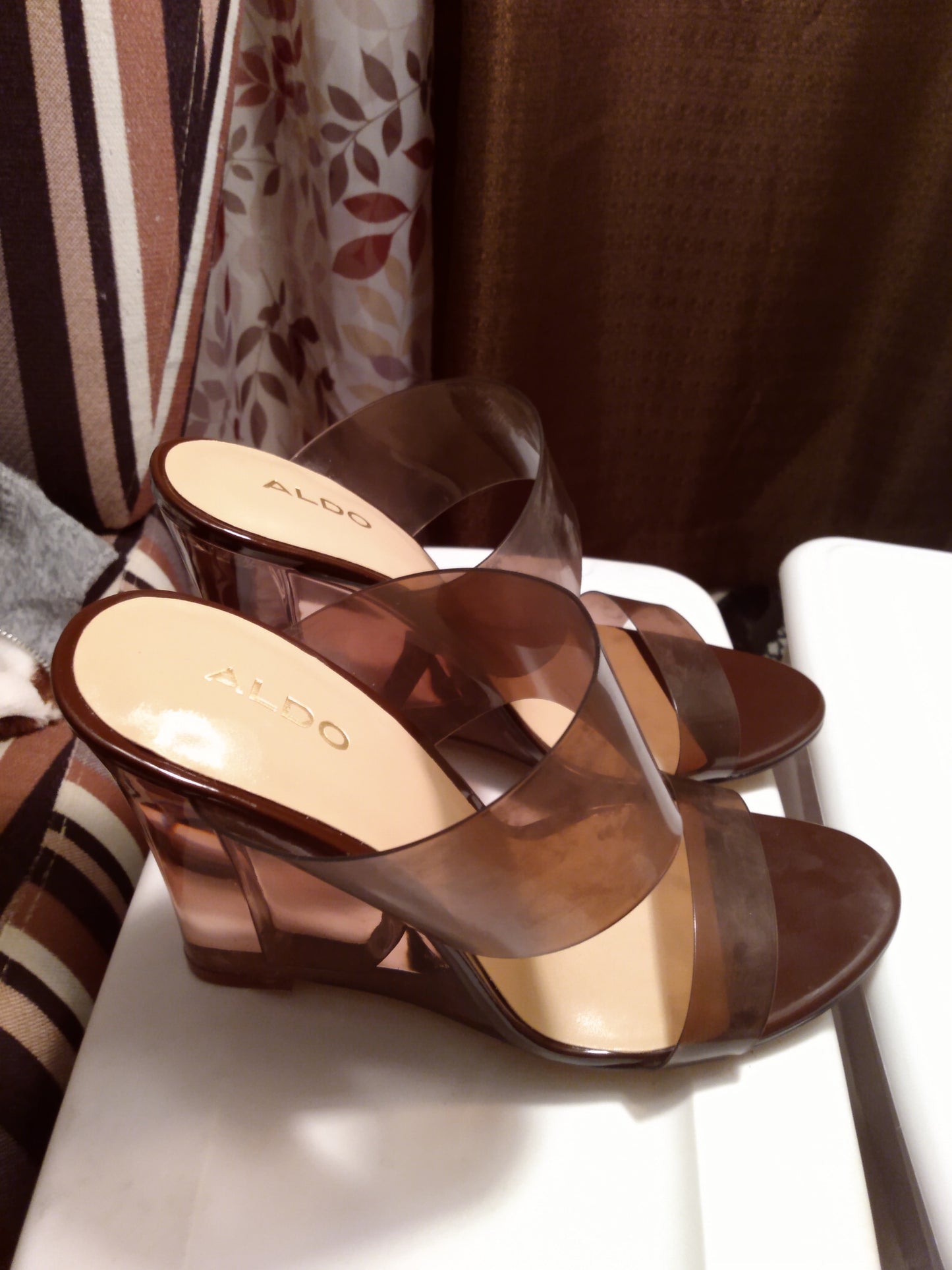 ALDO Brown Wedge Sandals