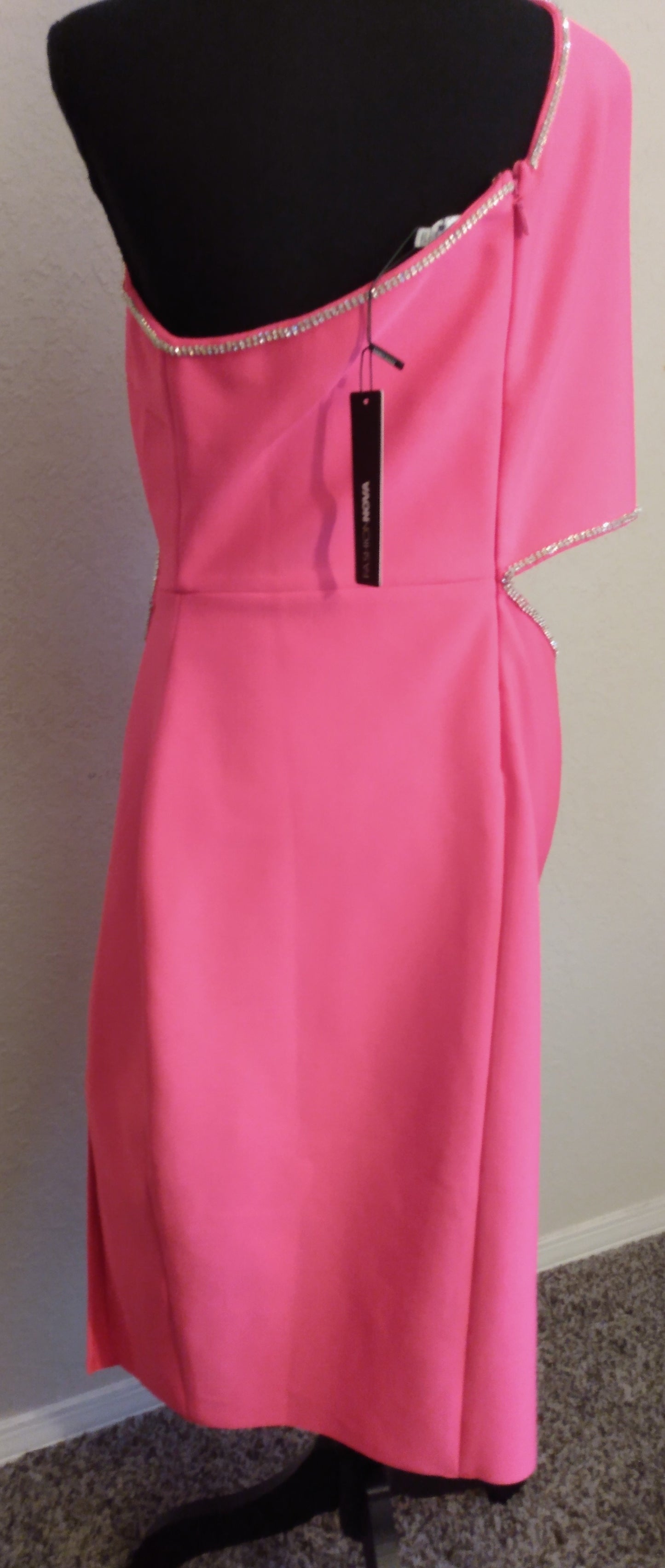 After Five Pink Rhinestone Accent Dress