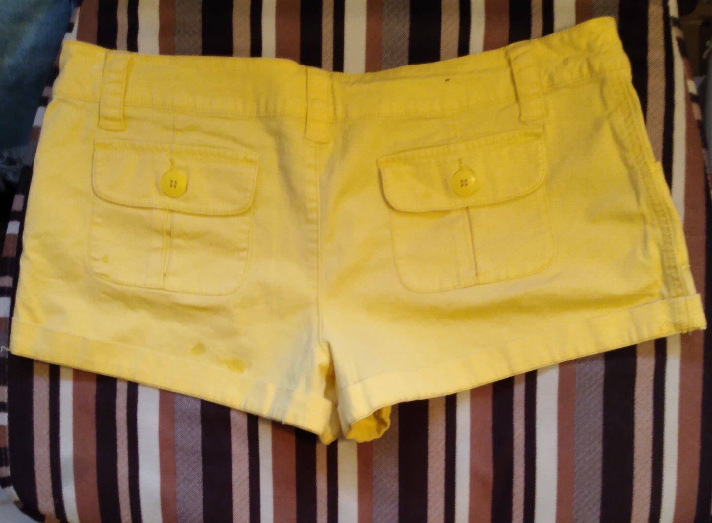 Yellow Cuffed Shorts