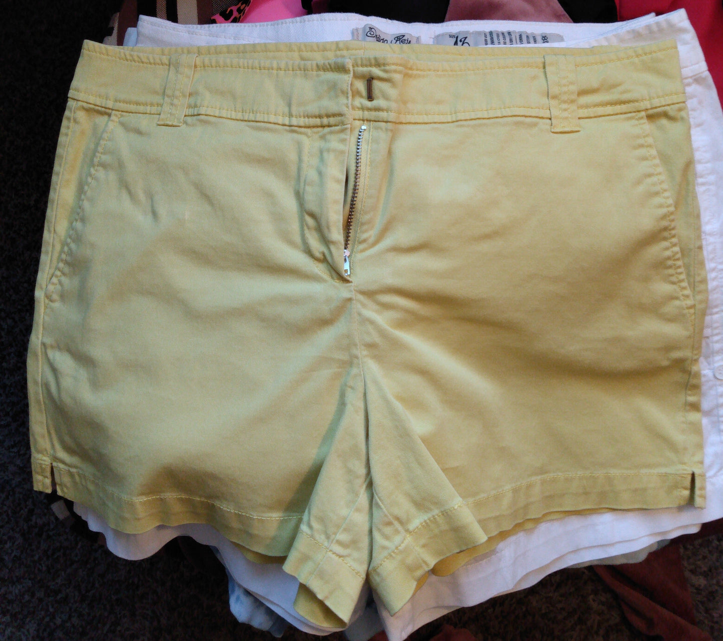 Yellow Cotton Shorts