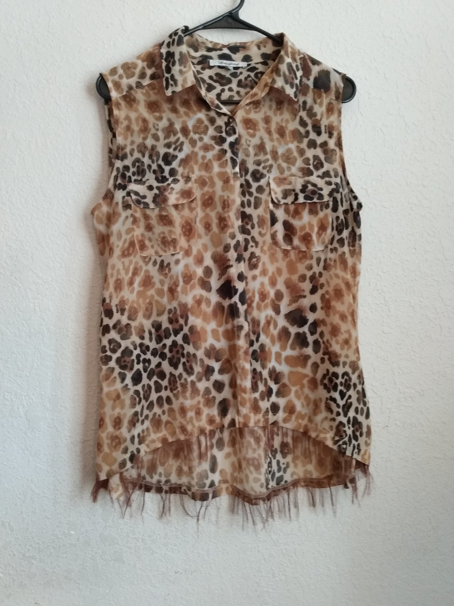 Sleeveless Leopard Print Top