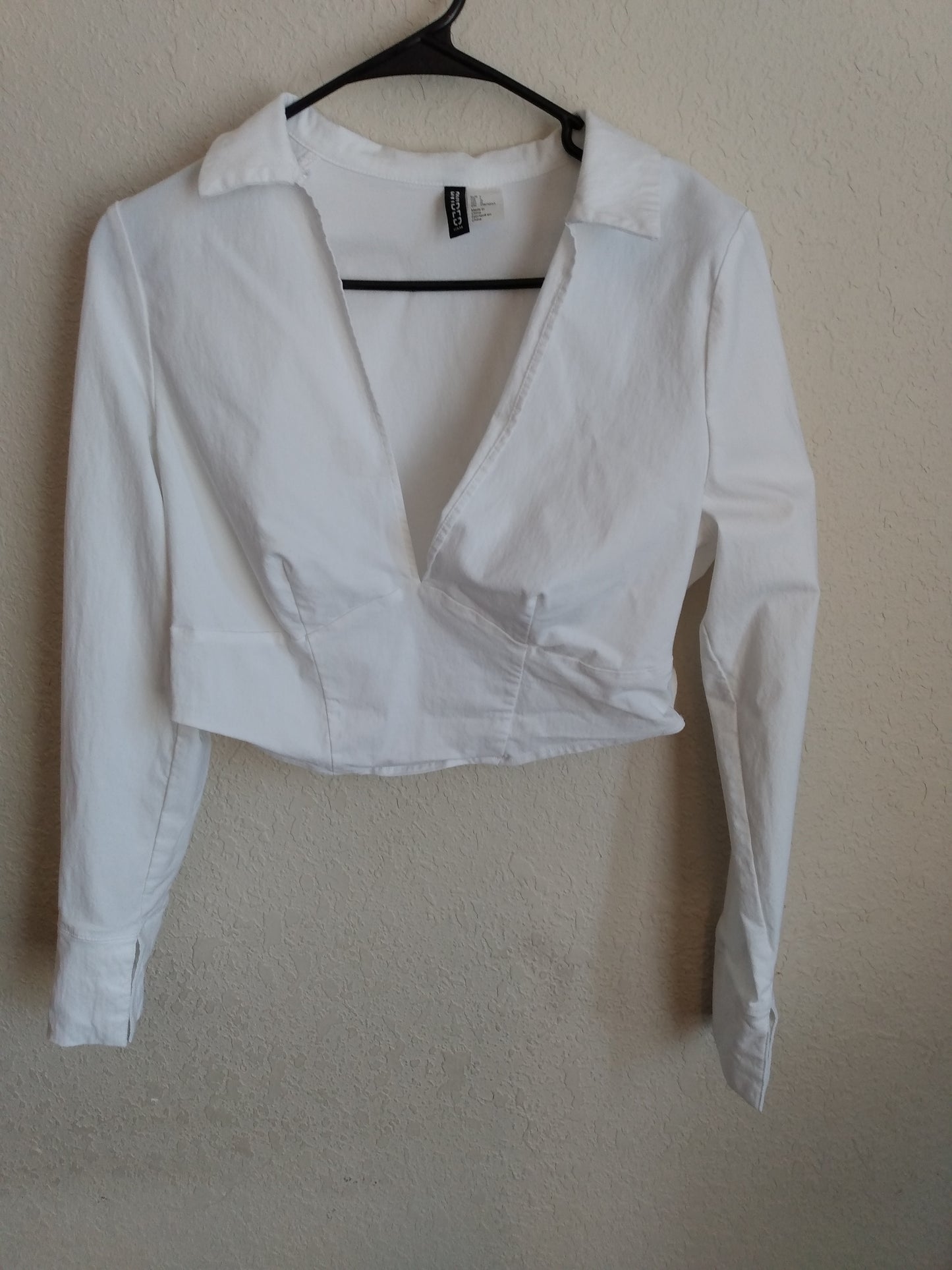 Long Sleeve White Crop Top