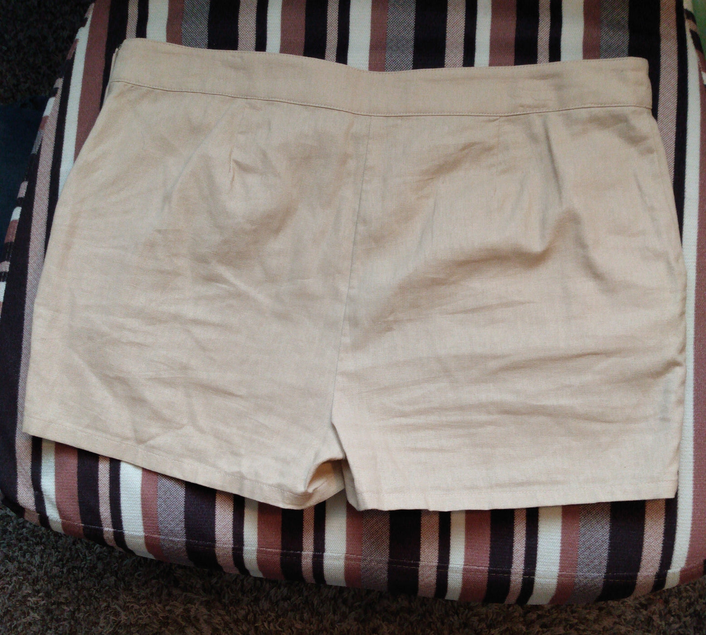 Tan Front Button Shorts