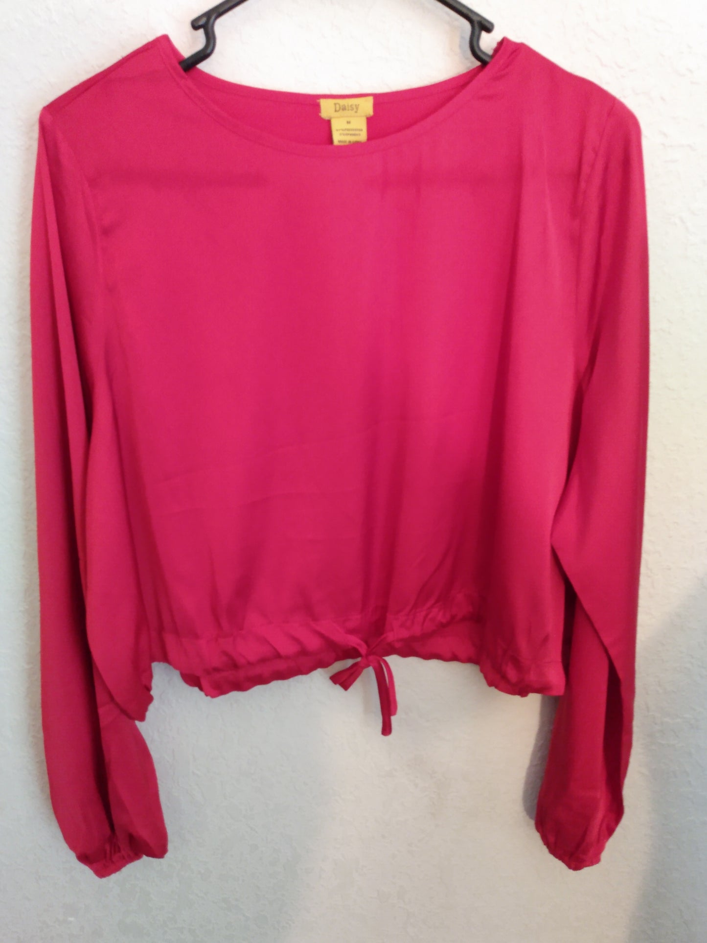 Long Sleeve Red Silky Top