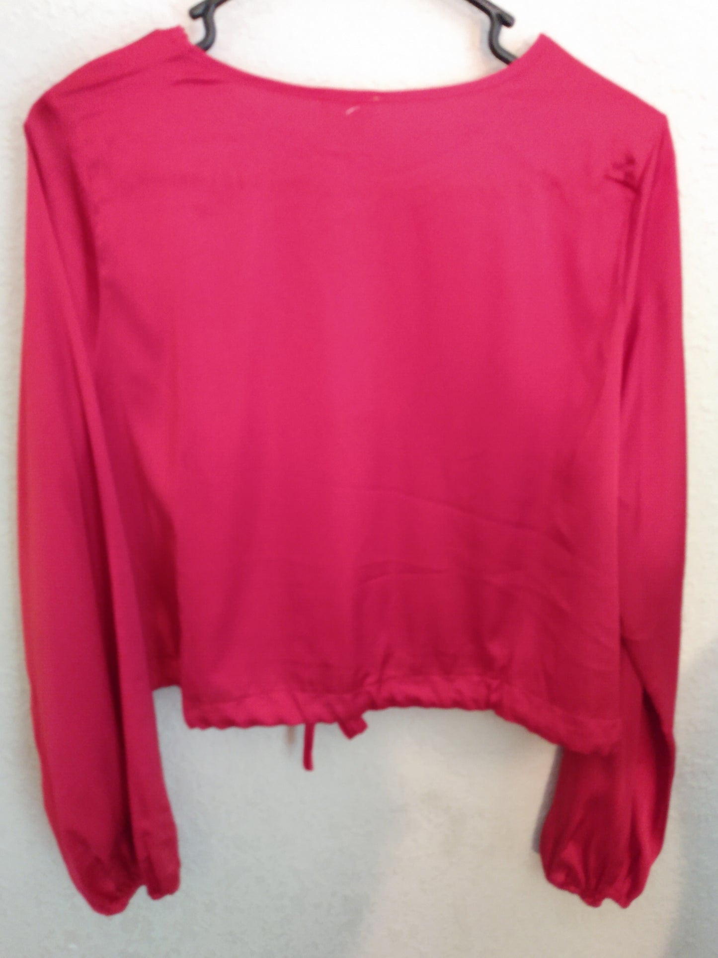 Long Sleeve Red Silky Top