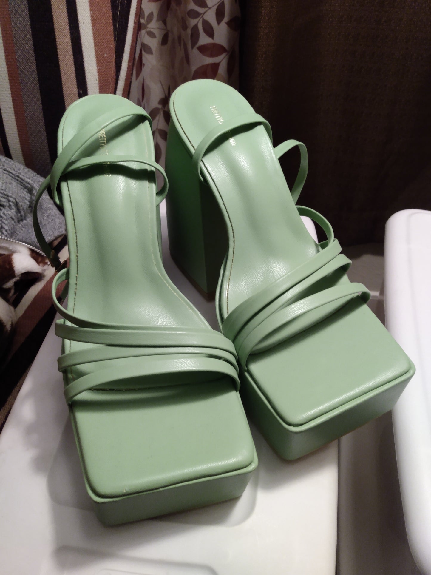 Green Clunky Heels