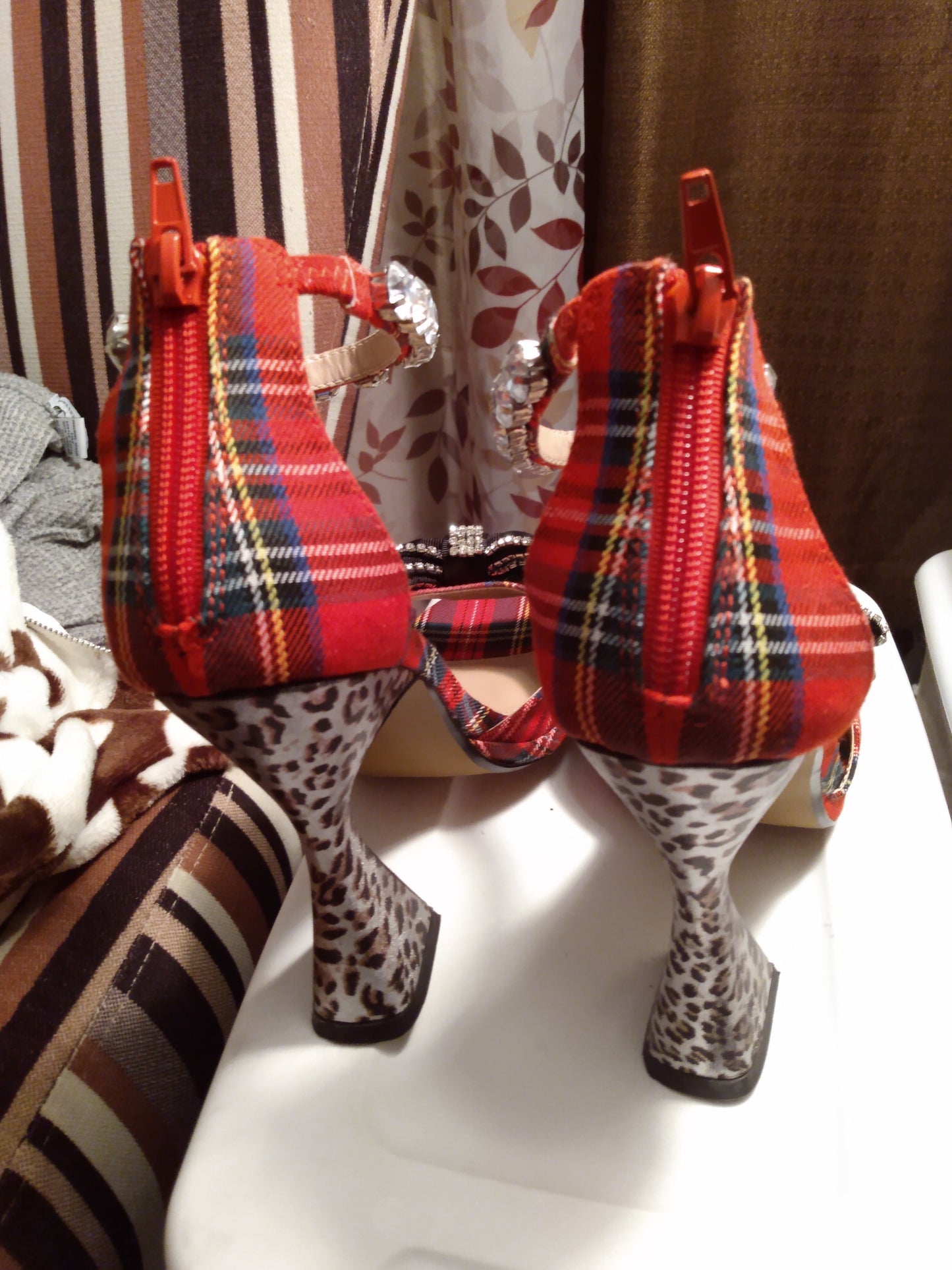 Betsy Johnson Plaid Bow Heels