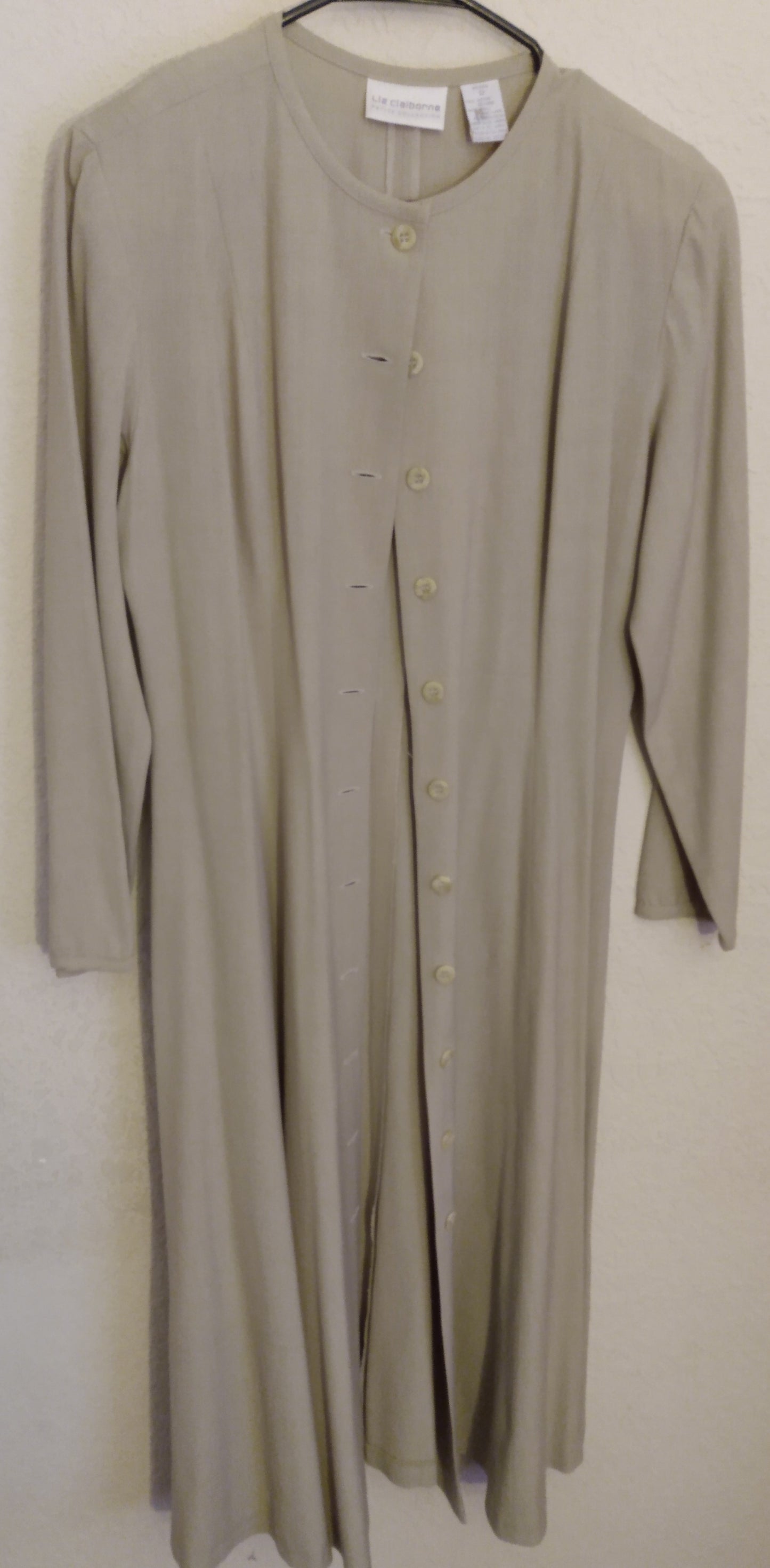 Long Sleeved Tan Coat Dress