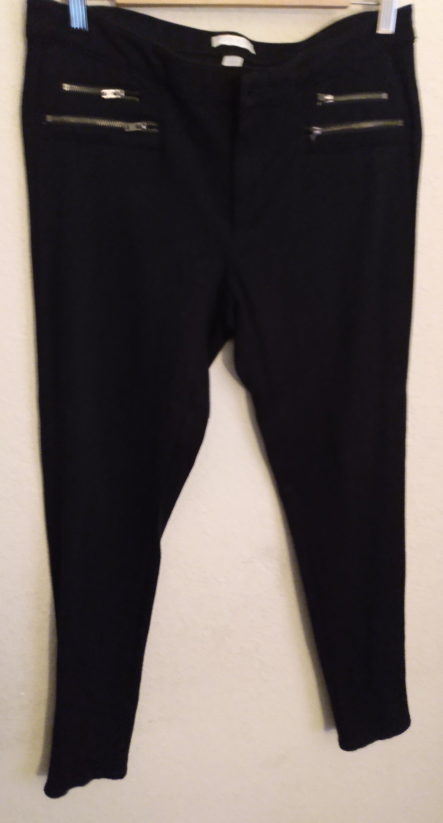 Black Zipper Front Jeans