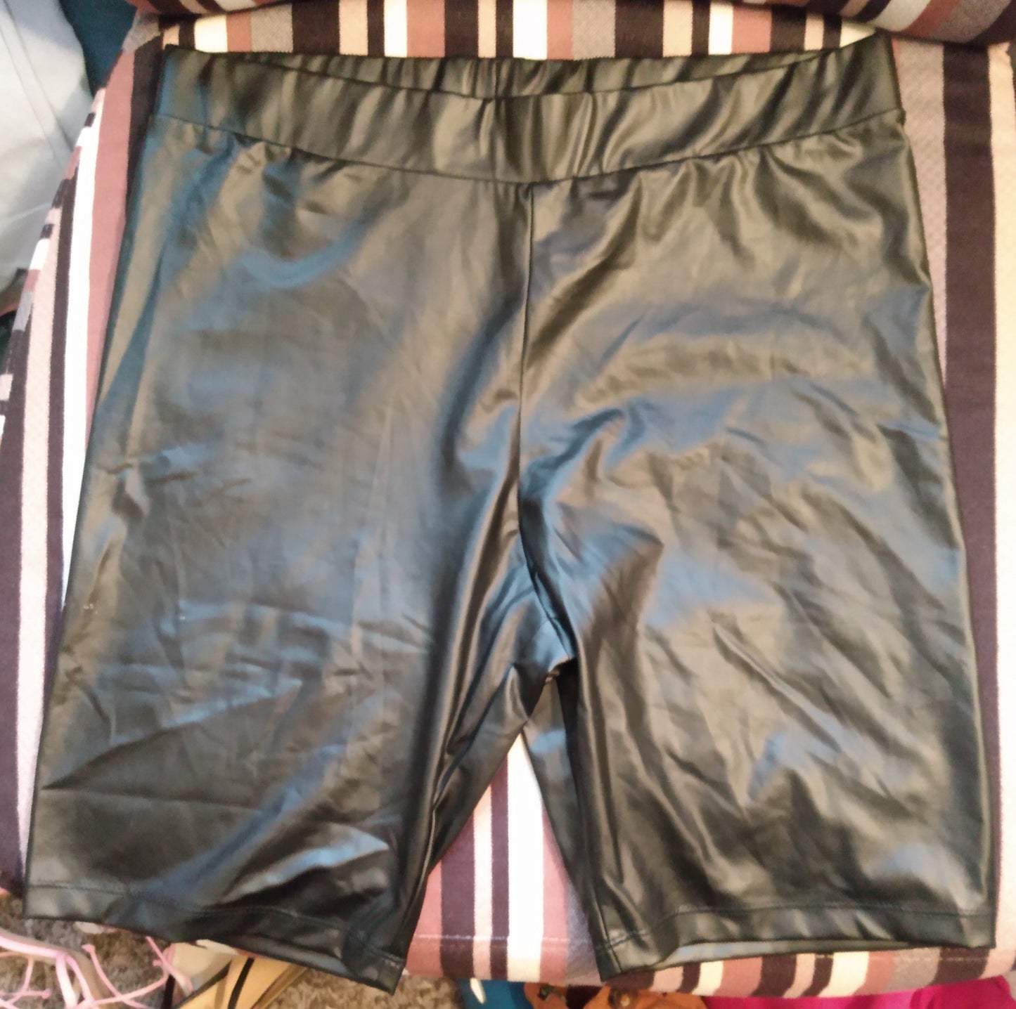 Black Pleather Shorts