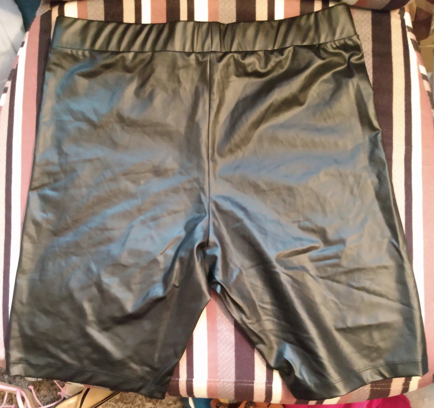 Black Pleather Shorts