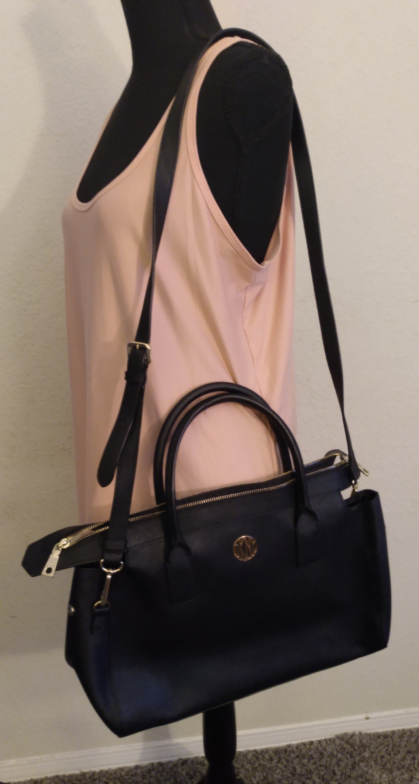 Black Leather DKNY Purse