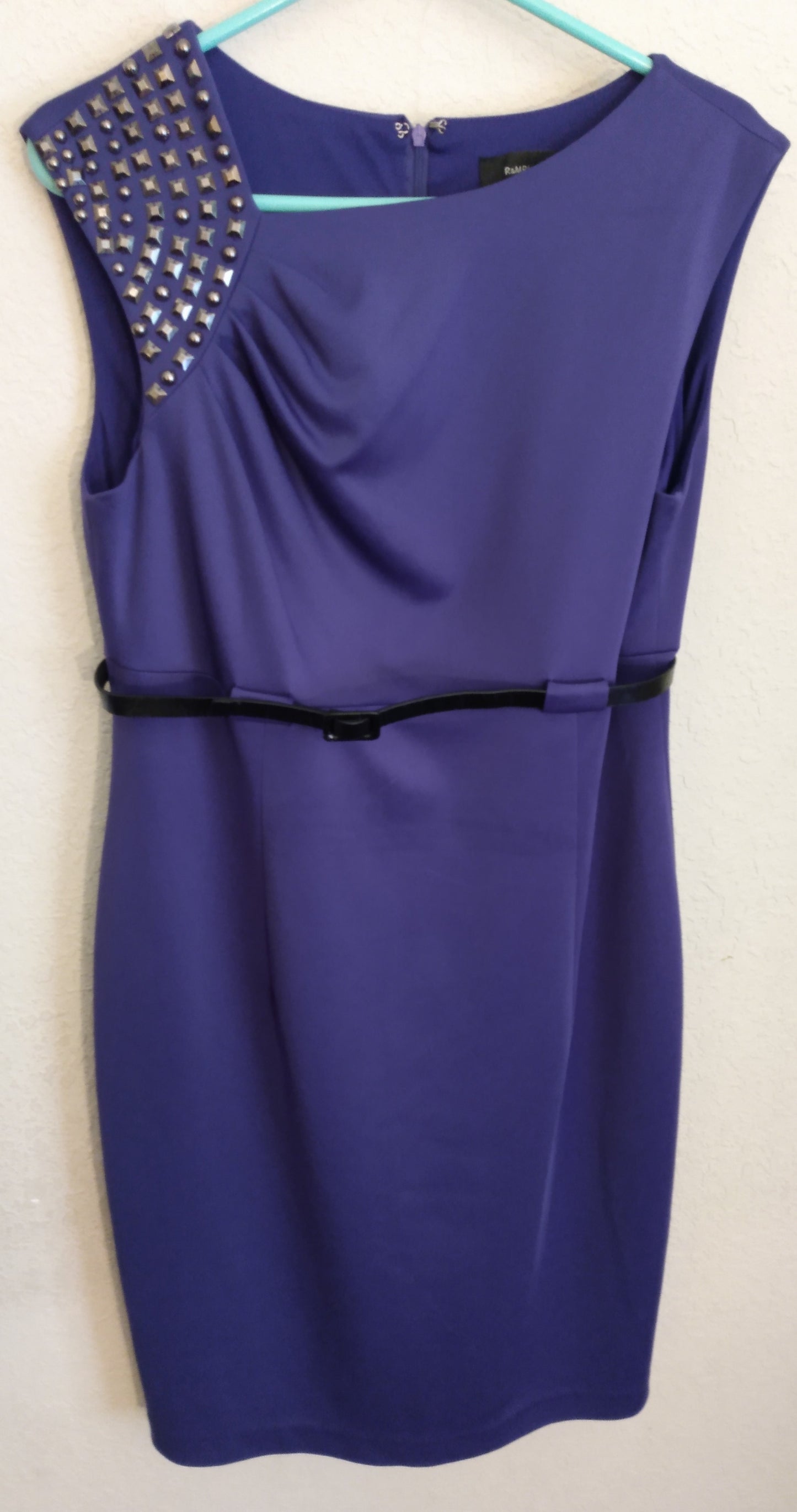 Sleeveless Purple Beaded Dress