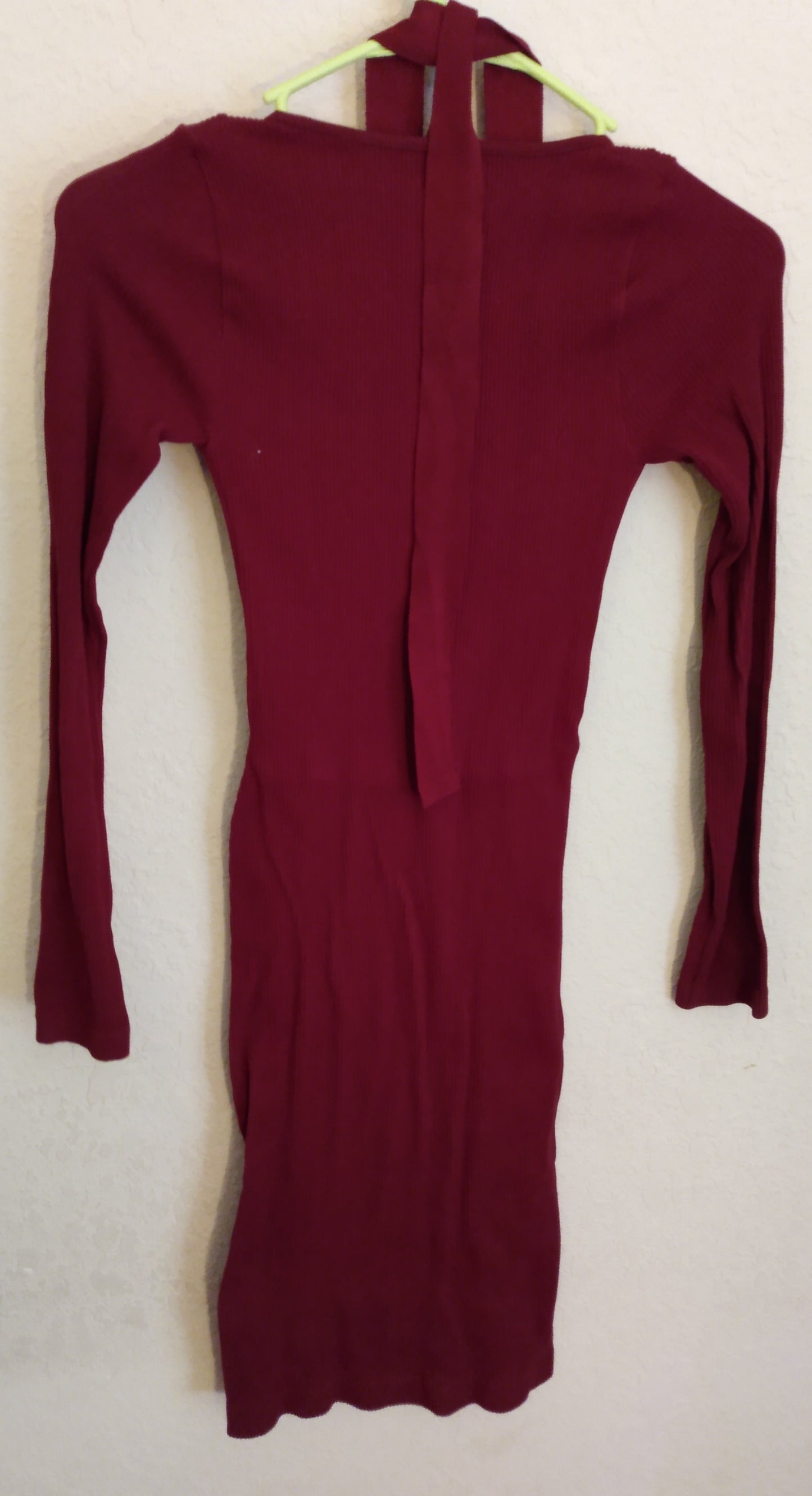 Long Sleeve Maroon Knit Dress