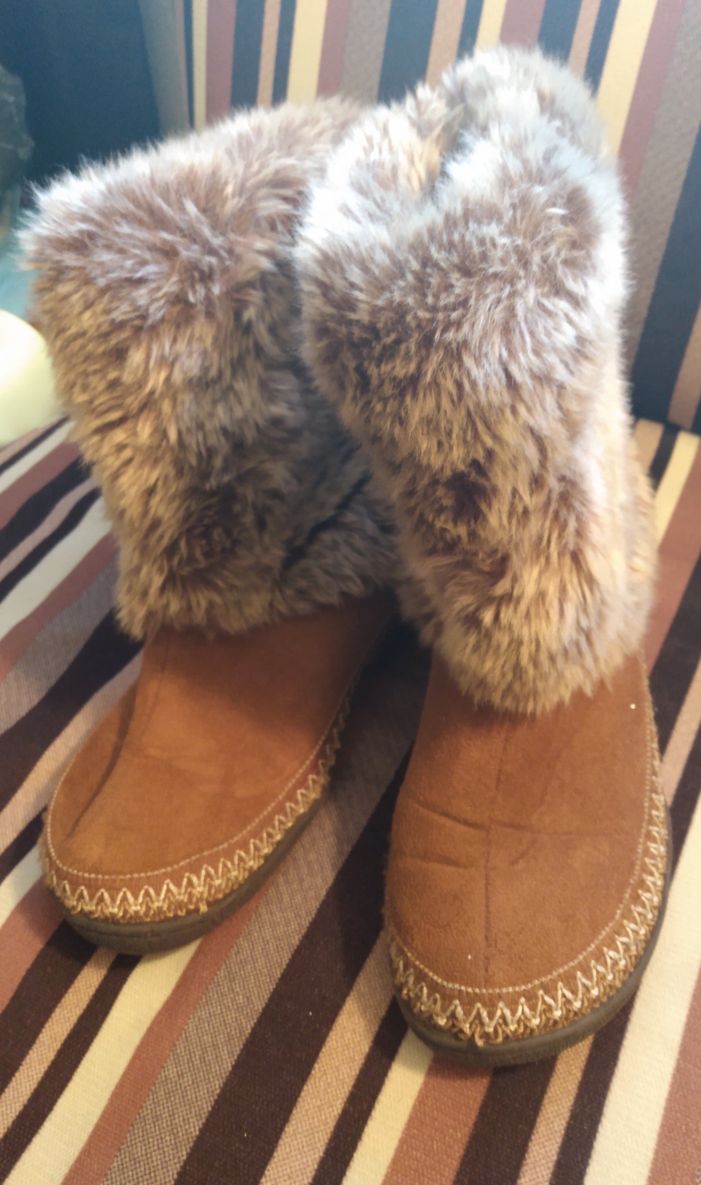 Fur Top Suede Boots