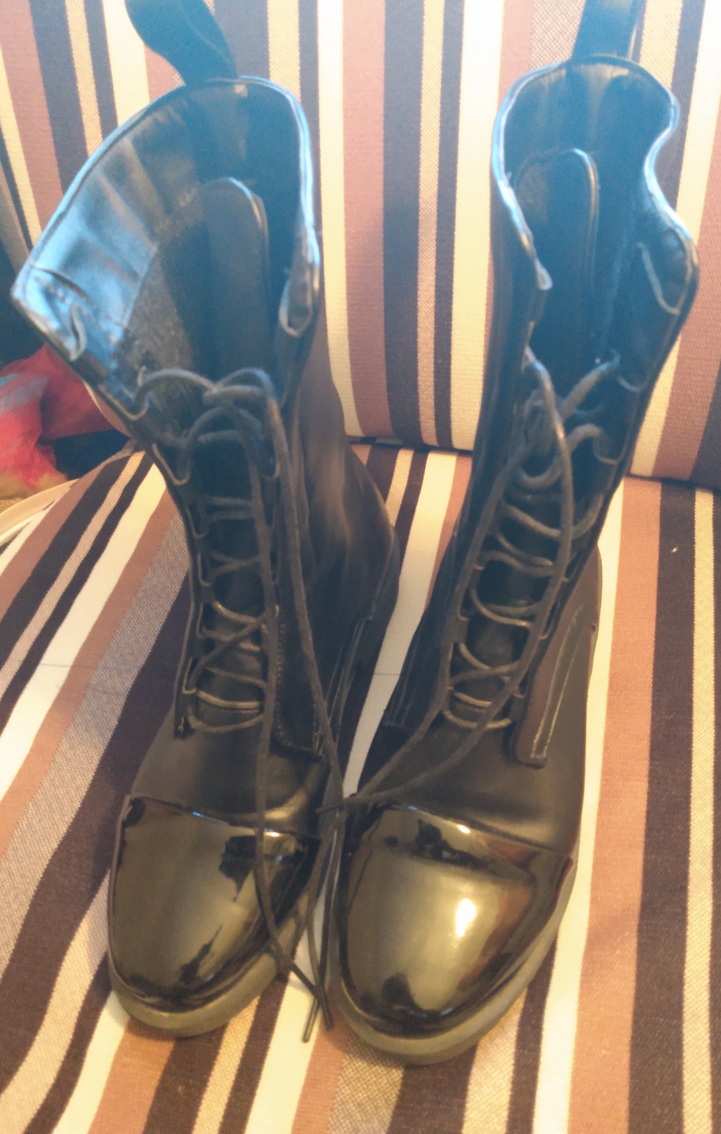 Patent Leather Capped Boots