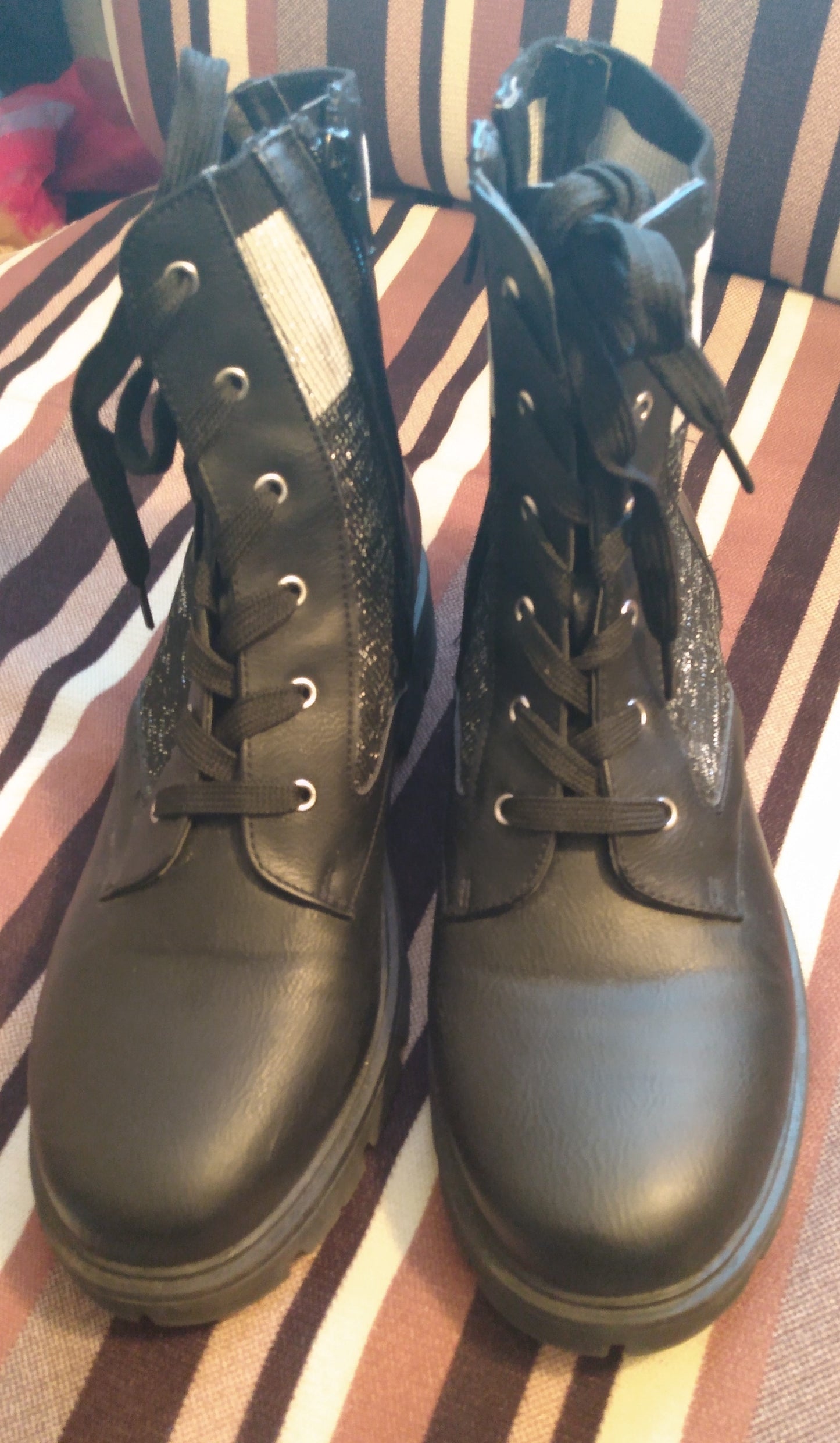 DKNY Leather Combat Style Boots