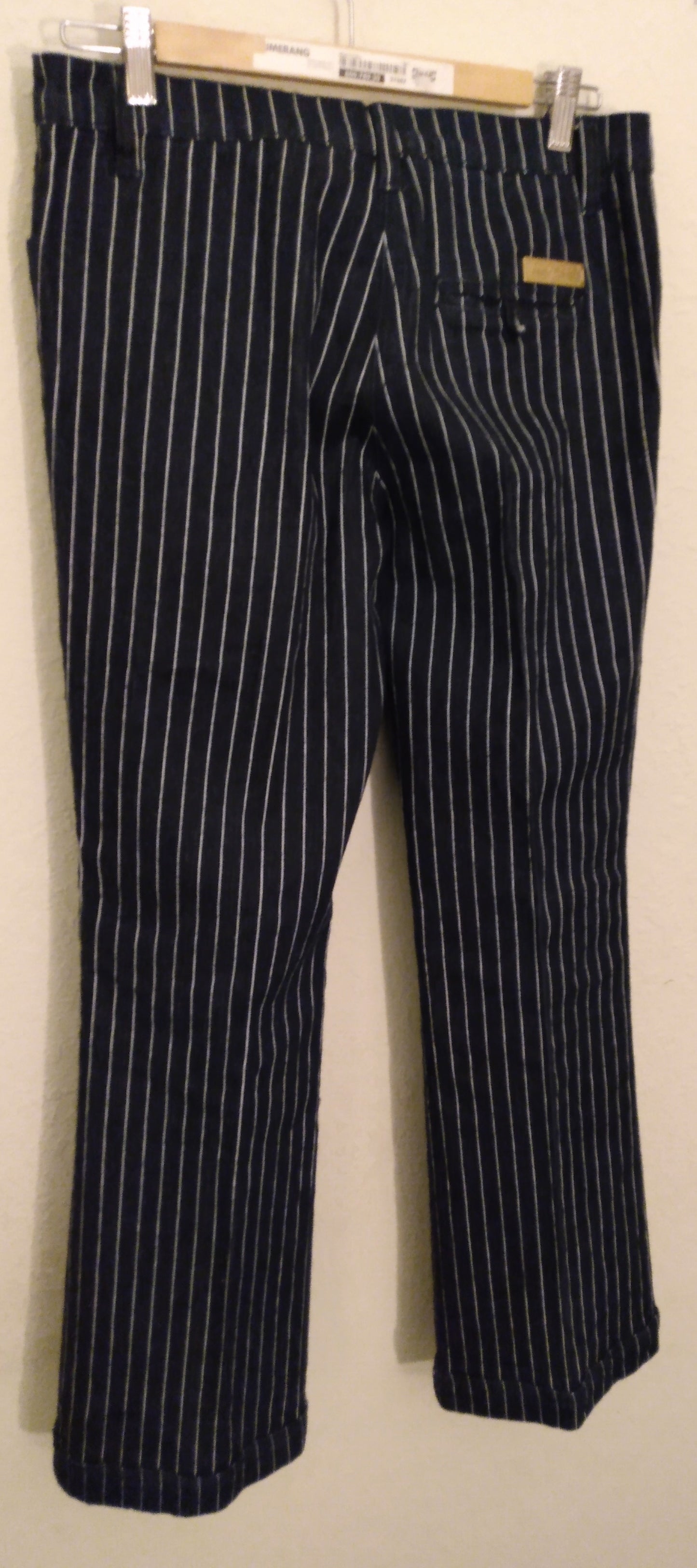 Black Pinstripe Denim Pants