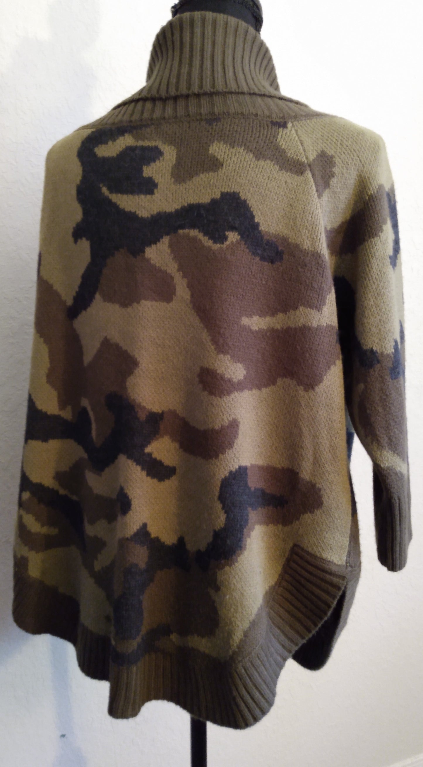 Camo Cowl Neck Sweater