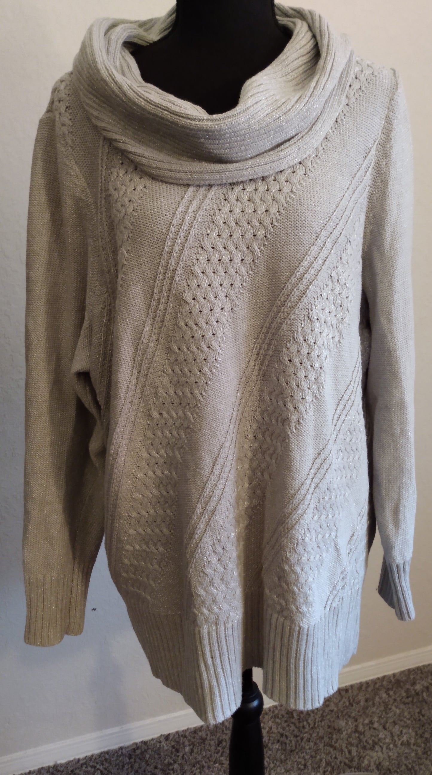 Gray Cowl Neck Sweater