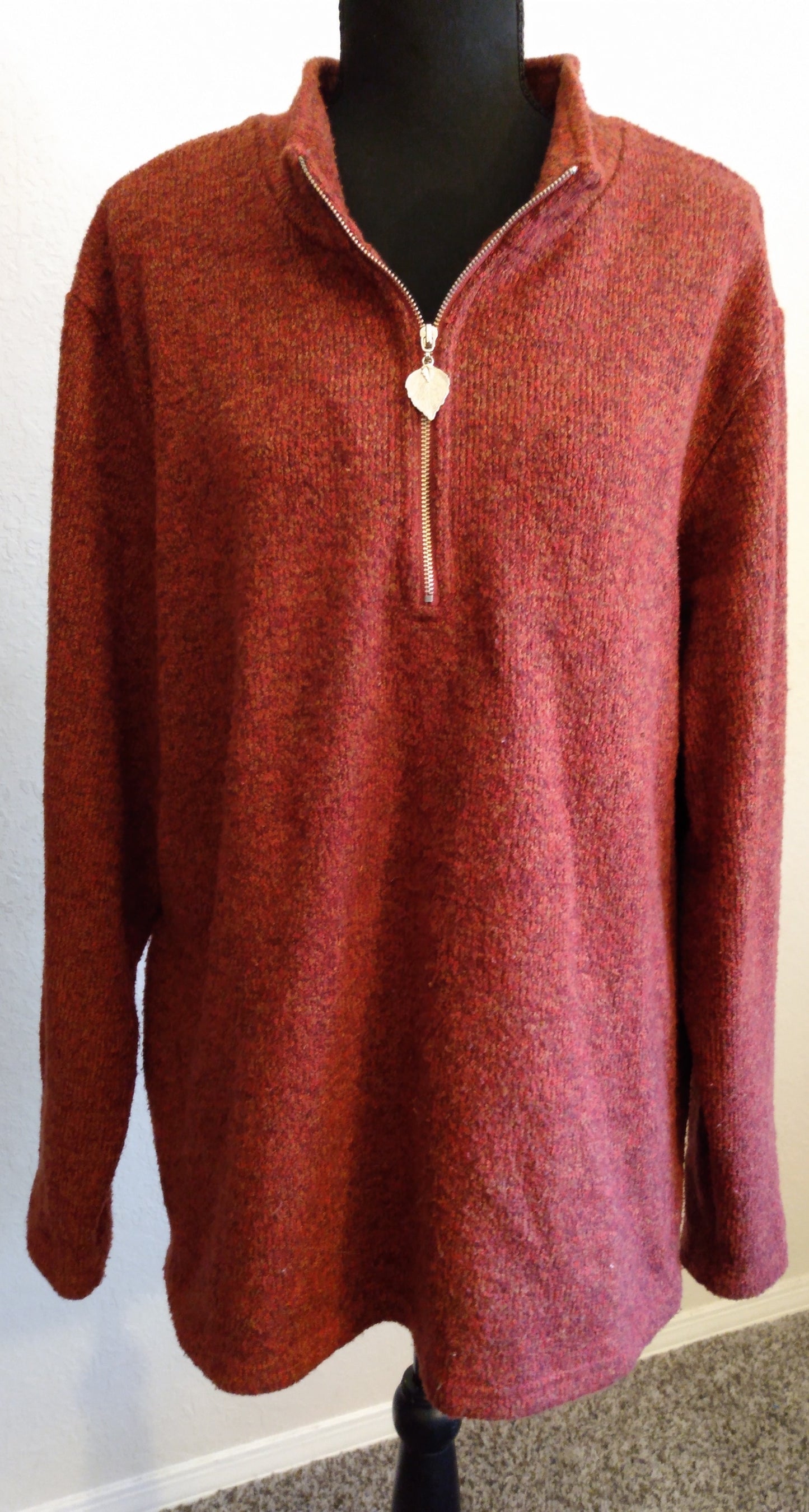 Rust Zip Up Pullover