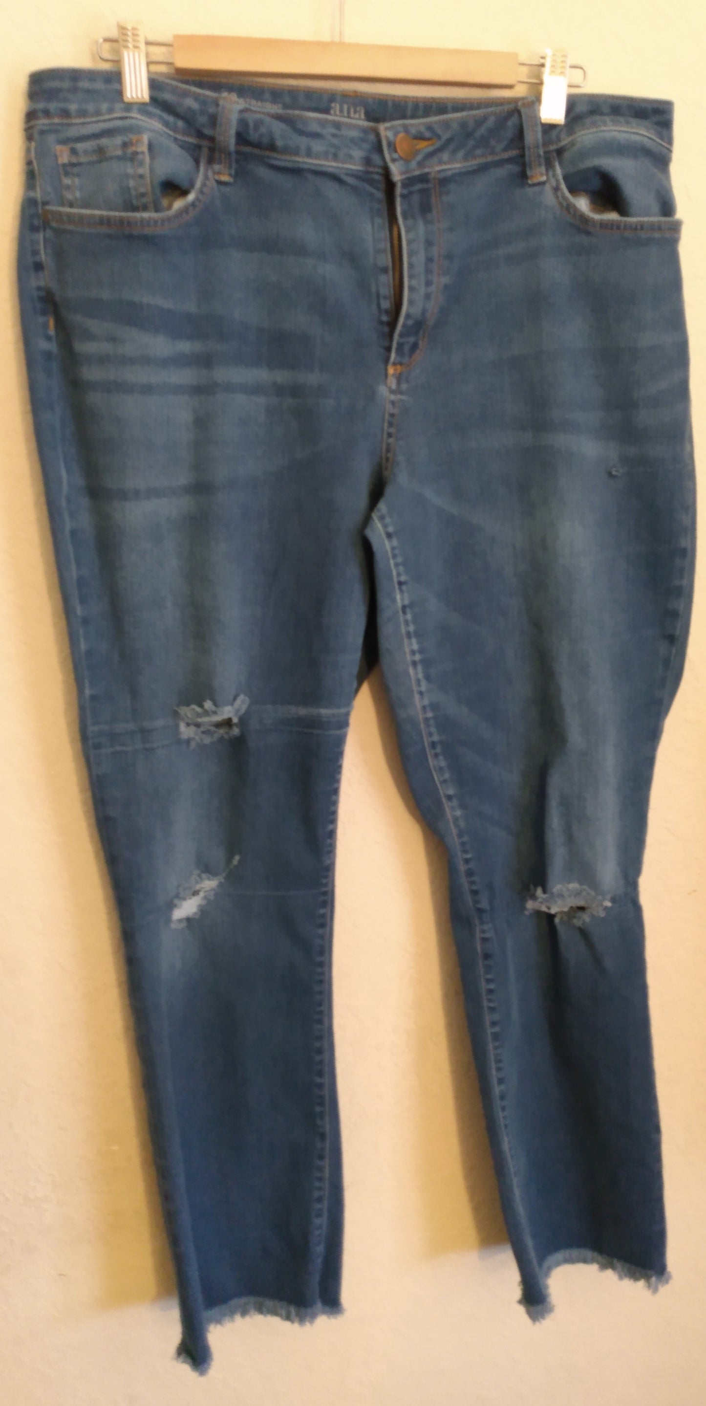 Distressed Blue Jeans