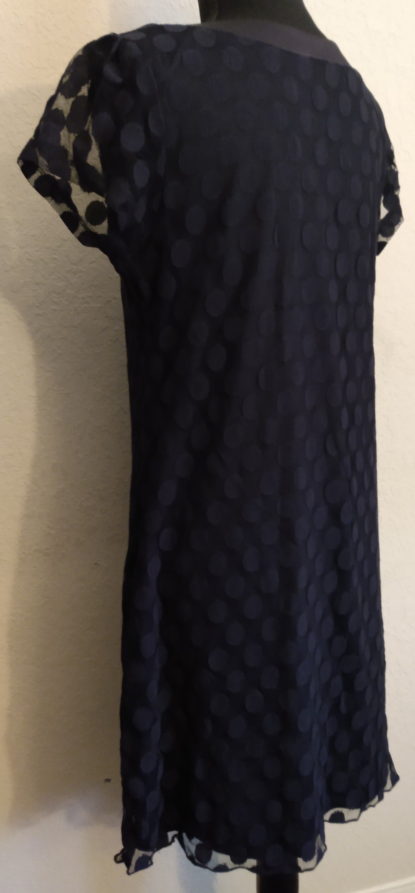 Short Sleeve Black Dotted Dress